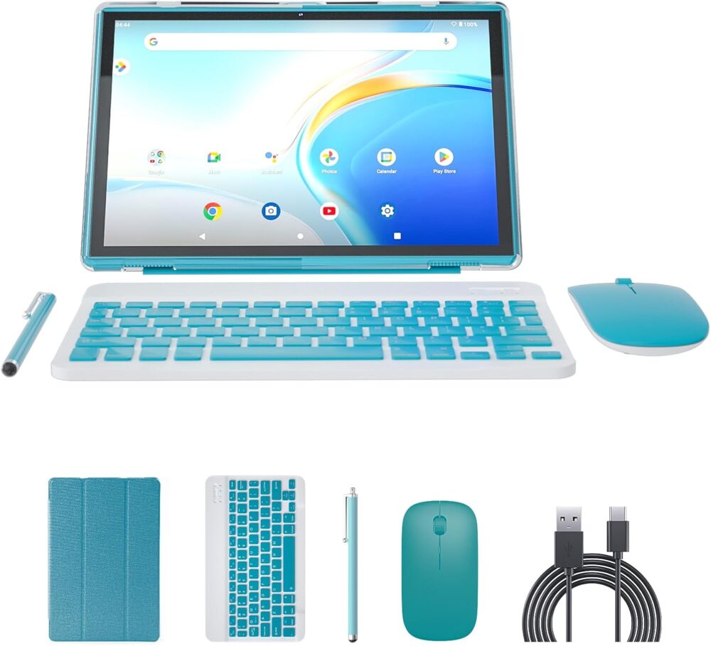 10 inch Tablet with Keyboard 2 in 1 Tablet Android 14 Tablets Include Case Mouse Stylus 6000mAh battery 8GB+64GB Support 1024GB Expandable 10.1" Tableta, 2MP+8MP Dual Camera WiFi-6 Bluetooth Tab PC - Image 2