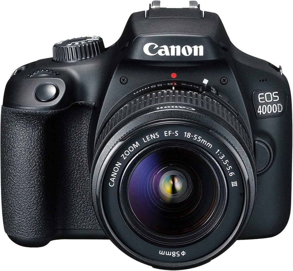 Canon EOS 4000D DSLR (Rebel T100) W/ 18-55mm Zoon Lens Kit |18 Megapixels CMOS | HD Video + Wide Angle Lens + Telephoto Lens, 64GB Memory, 3PC Filter Kit, Case, Tripod + More (31PC Bundle), Black - Image 3