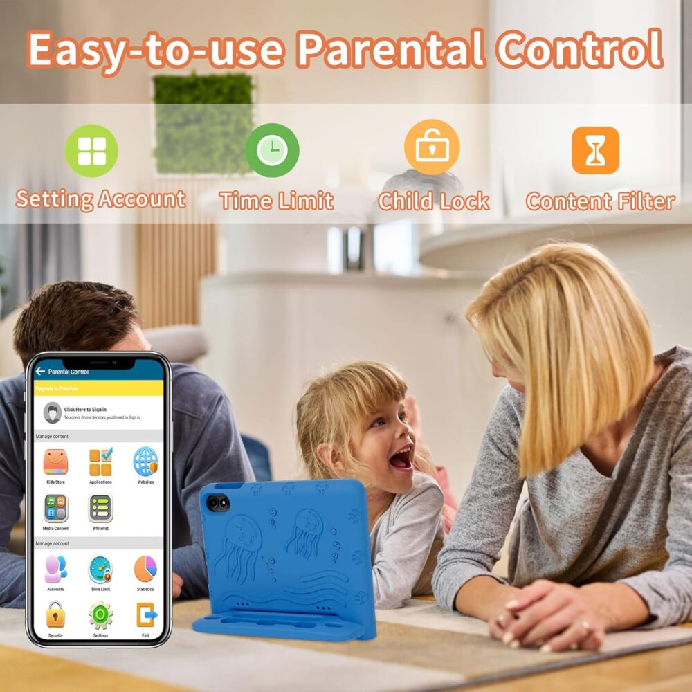 2025 Upgraded Kids Tablet, Octa-core, 10 Inch Android 14 Tablet for Kids with Case, 6000mAh Battery with Kids Space, Parental Control, Dua l WiFi6, Kids App Pre-Installed, Great Gift for Children - Image 6