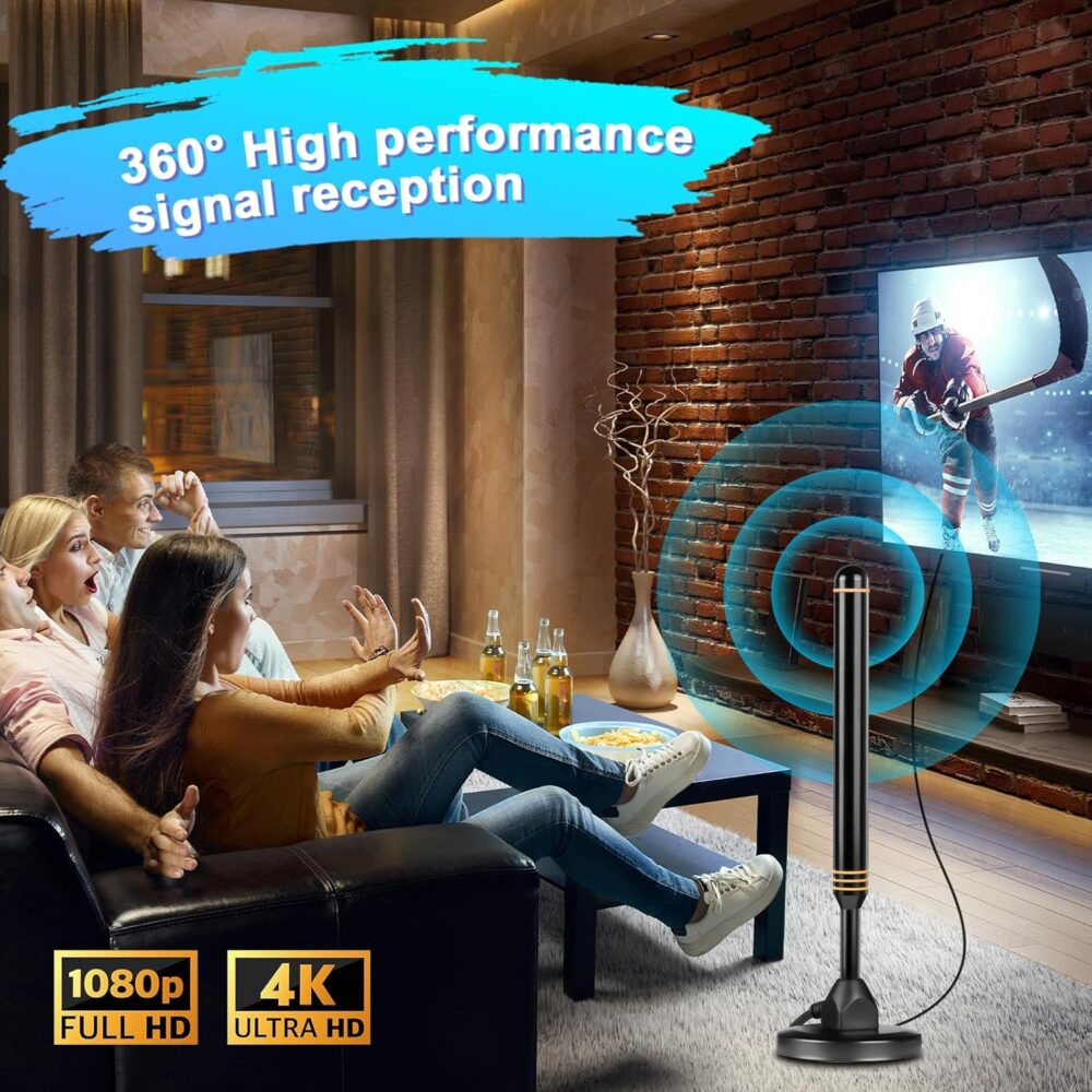 TV Antenna Indoor Antenna for Smart TV for Long Range Reception and All Smart TVs HD Digital Antenna with Amplifier Signal Booster for Local Channels Supports 4K 1080p-2025 Upgrade - Image 6