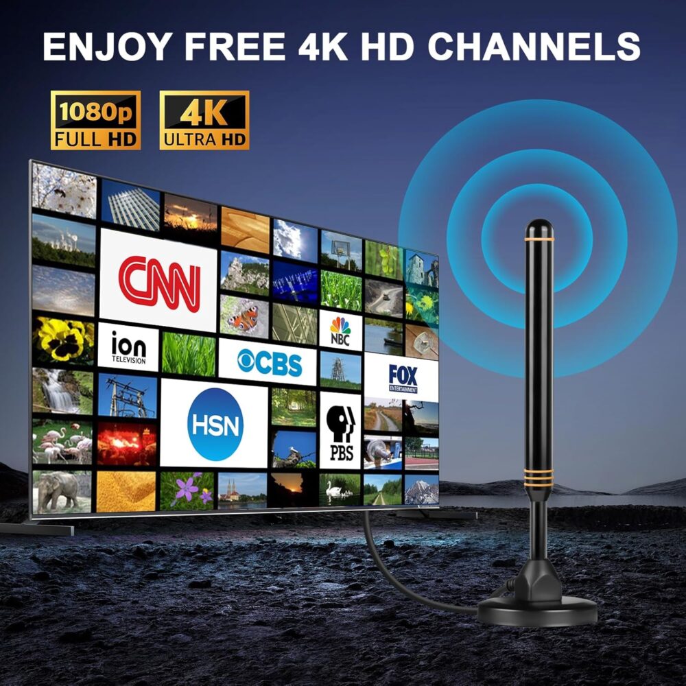 TV Antenna Indoor Antenna for Smart TV for Long Range Reception and All Smart TVs HD Digital Antenna with Amplifier Signal Booster for Local Channels Supports 4K 1080p-2025 Upgrade - Image 7