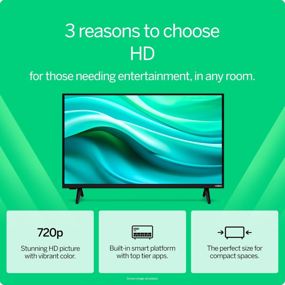 VIZIO 32-inch HD Smart TV 720p LED w/Alexa Compatibility, Google Cast Built-in, Bluetooth Headphone Capable (VHD32M-08, New) - Image 4