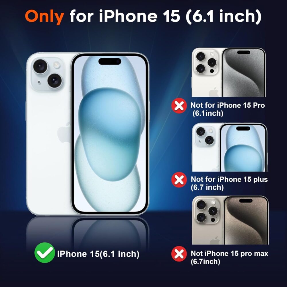 SUPFINE Magnetic for iPhone 15 Case (Compatible with MagSafe) (Military Grade Drop Protection) Slim Translucent Matte Shockproof with Anti-Fingerprint Phone Case, Black - Image 3