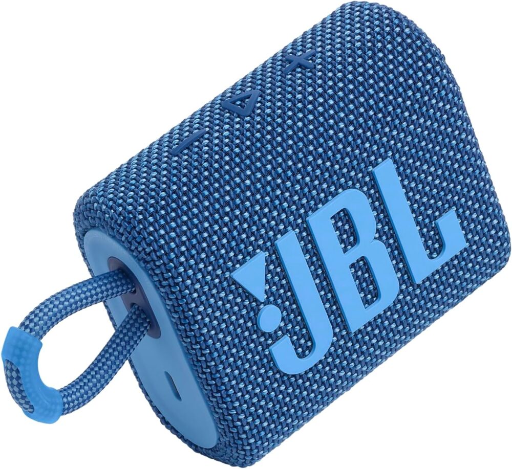 JBL Go 3 Eco - Portable Mini Bluetooth Speaker, big audio and punchy bass, IP67 waterproof and dustproof, 5 hours of playtime, Made in part with recycled materials (Eco Blue) - Image 6