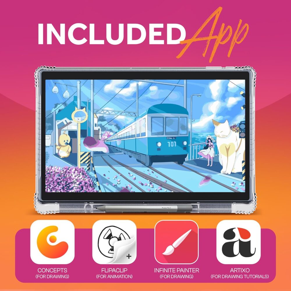 X11 Drawing Tablet • PicassoTab • No Computer Needed • 11" Screen • Drawing Apps & Tutorials • Stylus Pen • Portable • Standalone • Best Gift for Beginner Digital Graphic Artist • PX11 - Image 3