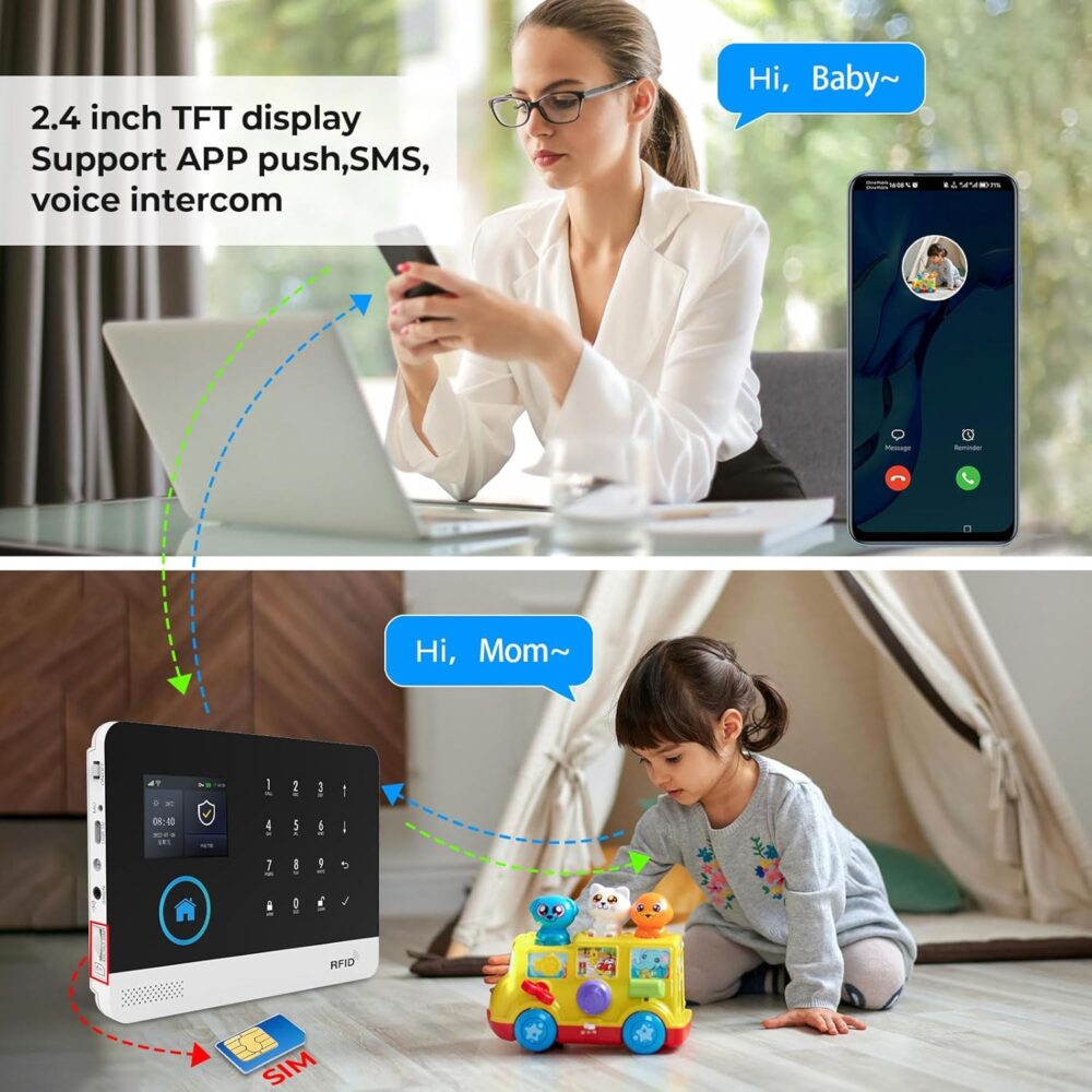 Home Security System - Alarm 8-Piece Kit Compatible with Alexa,Tuey and Smart Life (No Contract) - Image 3