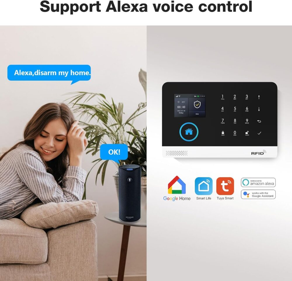 Home Security System - Alarm 8-Piece Kit Compatible with Alexa,Tuey and Smart Life (No Contract) - Image 4