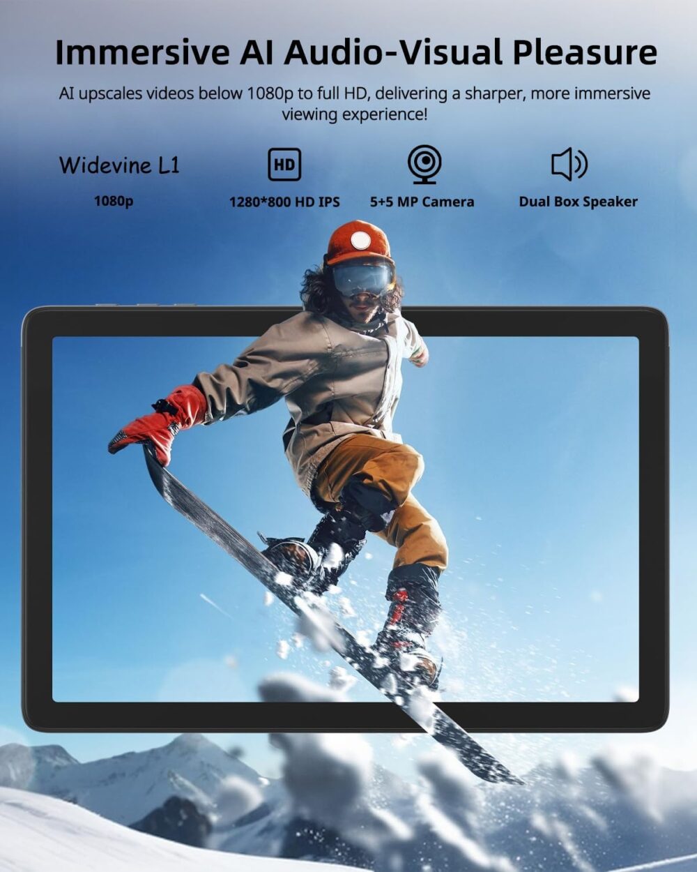 plimpton 2025 AI-Powered 10 Inch Android 15 Tablet – 24(8+16) GB RAM+128GB ROM, Octa-Core CPU, Intelligent HD Display, Gesture Control, Eye Protection, Upgraded 7500mAh Battery, PlimPad P2 - Image 4