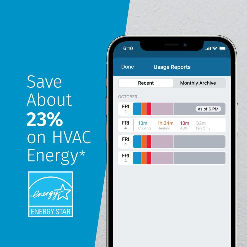 Sensi Smart Thermostat, 100 Years Of Expertise, Wi-Fi, Data Privacy, Programmable, Easy DIY Install, Works With Alexa, Energy Star Certified, Mobile App, ST55 - Image 4