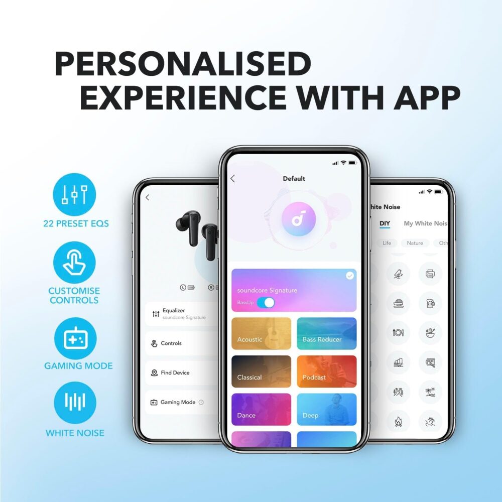 Soundcore by Anker P20i True Wireless Earbuds, 10mm Drivers with Big Bass, Bluetooth 5.3, 30H Long Playtime, Water-Resistant, 2 Mics for AI Clear Calls, 22 Preset EQs, Customization (White) - Image 4