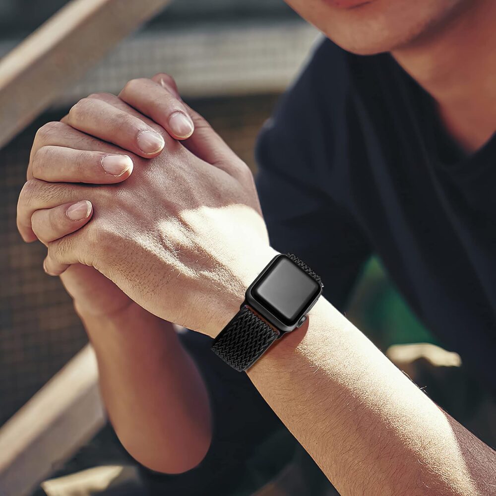 Lerobo Nylon Stretchy Solo Loop Watch Band, Compatible with Apple Watch Series 1-10, SE, Ultra 38/40/41/42/44/45mm/46mm/49mm, Adjustable Replacement Strap for Women Men - Image 8
