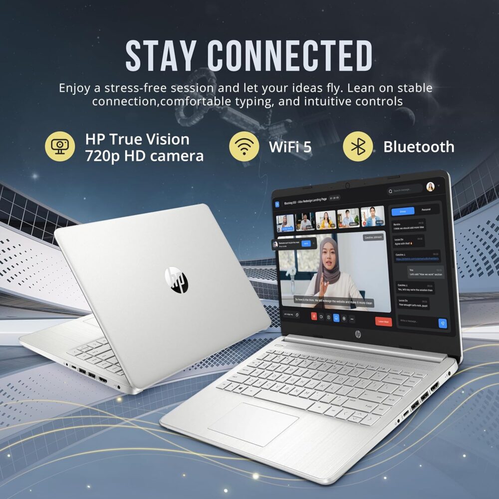 HP Stream 14" HD BrightView Laptop, Intel Celeron N4120, 16GB RAM, 288GB Storage (128GB eMMC + 160GB Docking Station Set), Intel UHD Graphics, 720p Webcam, Wi-Fi, 1 Year Office 365, Win 11 S, Silver - Image 7