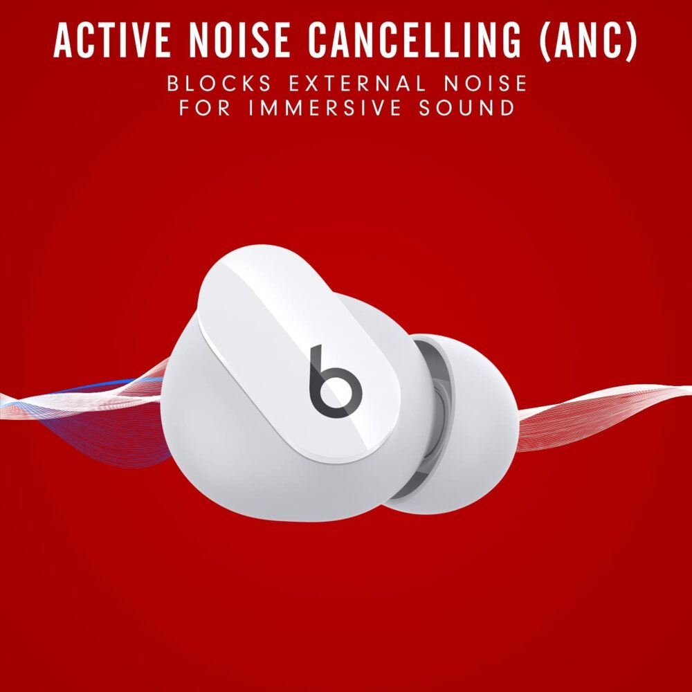 Beats Studio Buds - True Wireless Noise Cancelling Earbuds - Compatible with Apple & Android, Built-in Microphone, IPX4 Rating, Sweat Resistant Earphones, Class 1 Bluetooth Headphones - White - Image 3