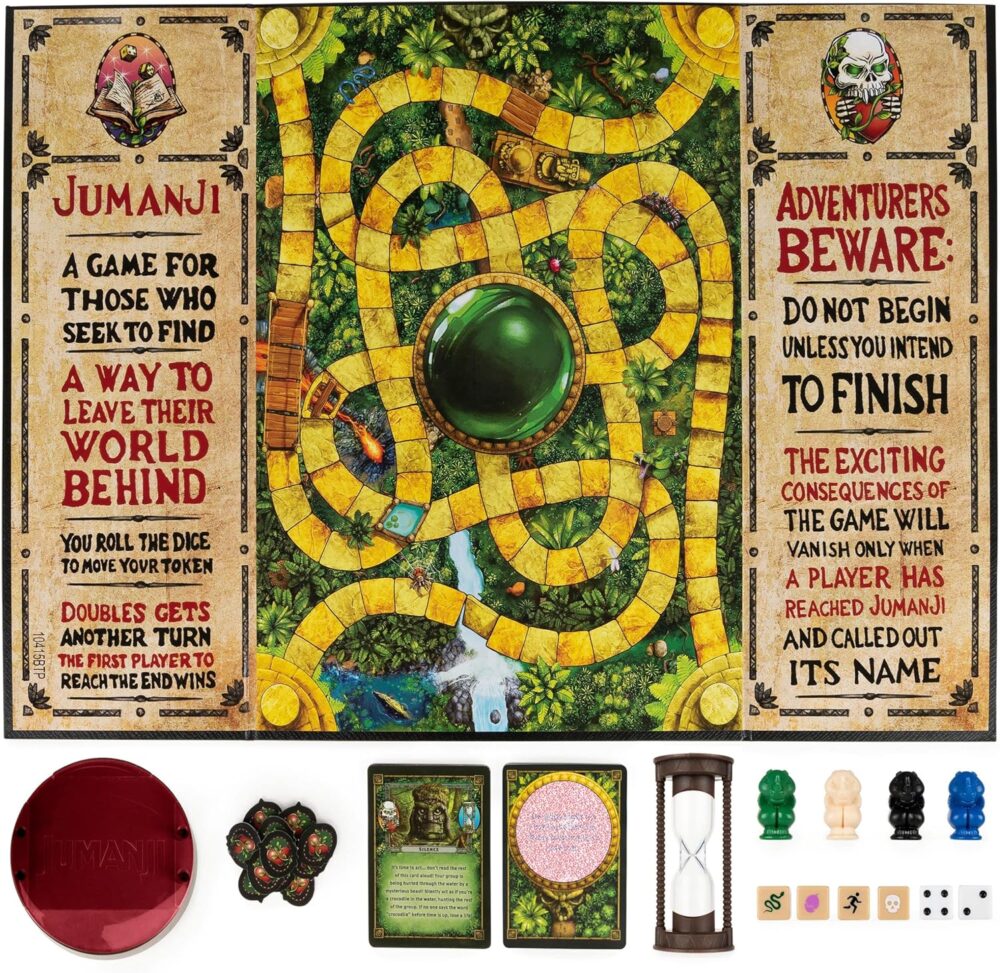Spin Master Games, Jumanji 30th Anniversary Edition, The Classic Thrilling Adventure Family Board Game Based on The Action-Comedy Movie, Updated Jungle Challenges, 2-4 Players, for Ages 6 & Up - Image 4