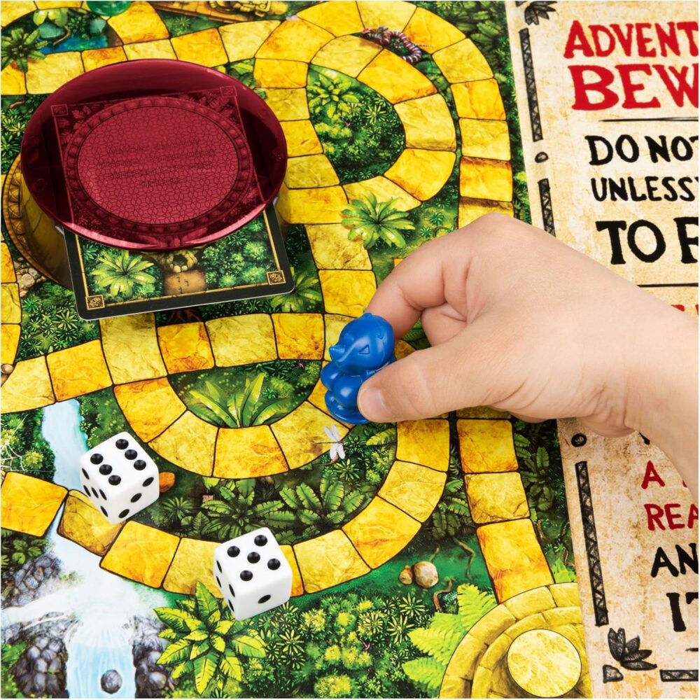 Spin Master Games, Jumanji 30th Anniversary Edition, The Classic Thrilling Adventure Family Board Game Based on The Action-Comedy Movie, Updated Jungle Challenges, 2-4 Players, for Ages 6 & Up - Image 5