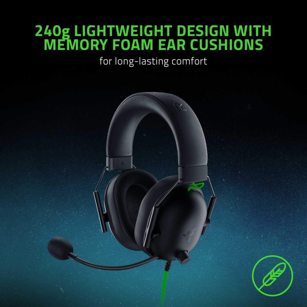 Razer BlackShark V2 X Gaming Headset: 7.1 Surround Sound - 50mm Drivers - Memory Foam Cushion - For PC, PS4, PS5, Switch - 3.5mm Audio Jack - Black - Image 7