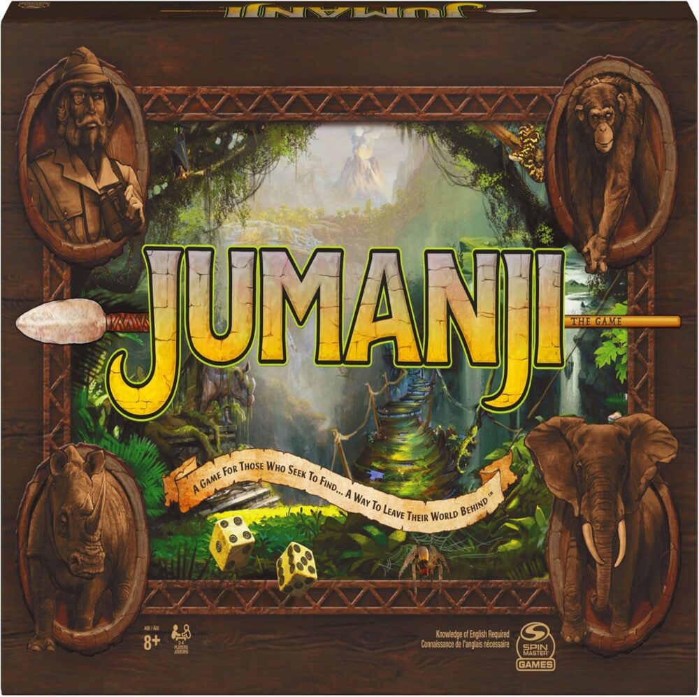Spin Master Games, Jumanji 30th Anniversary Edition, The Classic Thrilling Adventure Family Board Game Based on The Action-Comedy Movie, Updated Jungle Challenges, 2-4 Players, for Ages 6 & Up - Image 8
