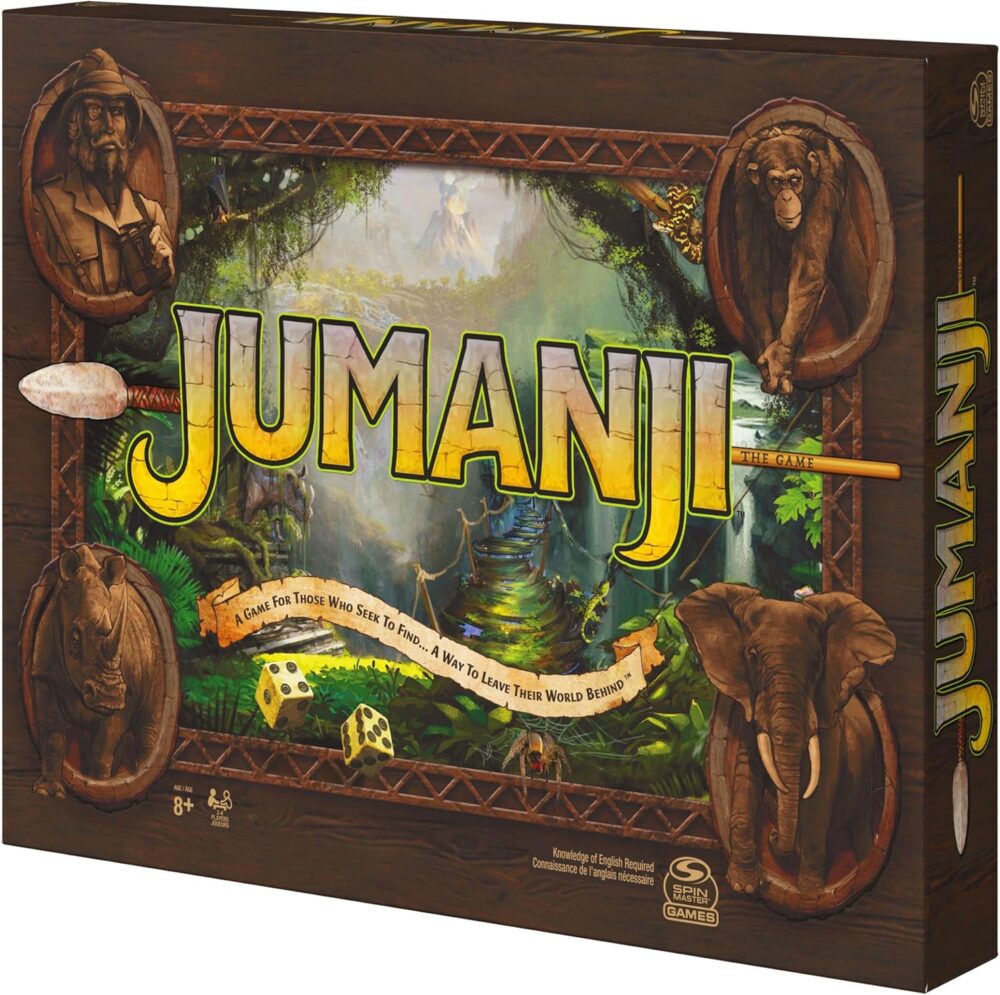 Spin Master Games, Jumanji 30th Anniversary Edition, The Classic Thrilling Adventure Family Board Game Based on The Action-Comedy Movie, Updated Jungle Challenges, 2-4 Players, for Ages 6 & Up - Image 9