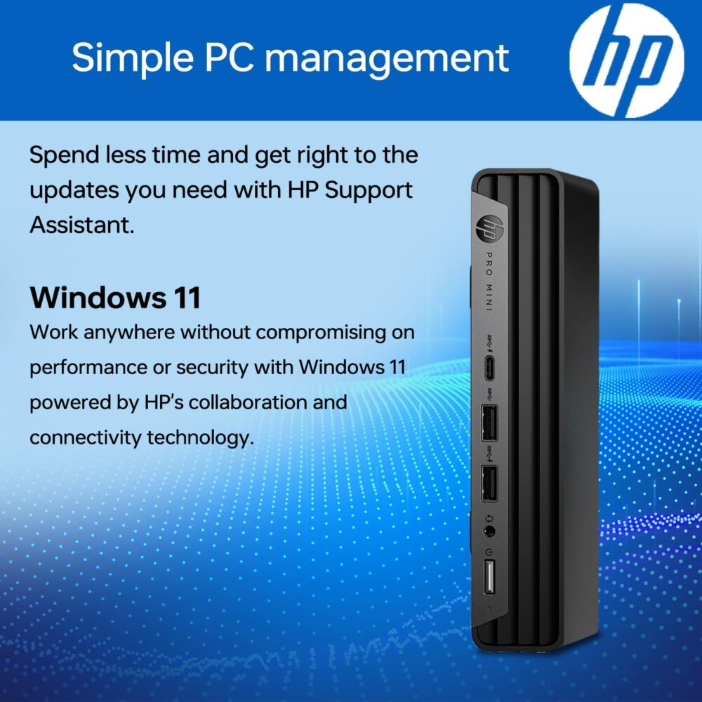 HP ProDesk 400 G9 Mini Business Desktop, 13th Gen Intel 14-Core i5-13500T (Beat i7-12700), 32GB RAM, 1TB PCIe SSD, Wi-Fi 6, HDMI, DP, Support 3-Monitor 4K, Wired Keyboard and Mouse, Windows 11 Pro - Image 4