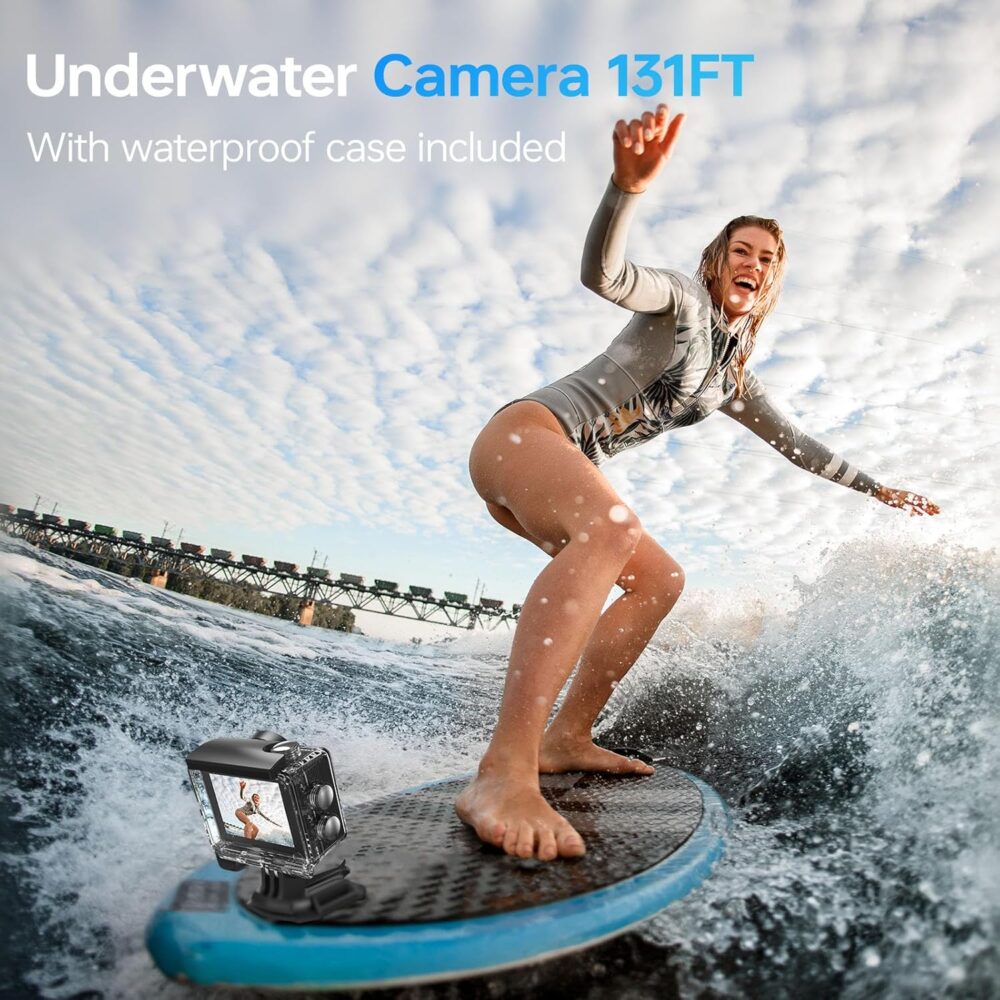 Speed 20 Action Camera 4K 60FPS Underwater Camera, Waterproof Camera Underwater 131FT, with Stabilization Wireless Remote, 5X Zoom, 170° Wide Angle - Image 5