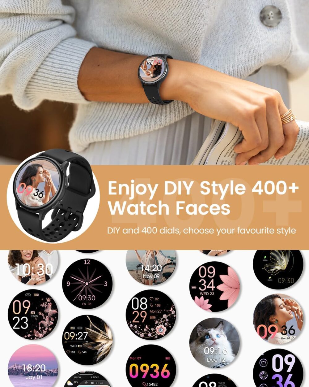 2025 Smart Watches for Women [Call/Answer] Android Phones & iPhone Compatible, Fitness Tracker Watches for Women Activity Trackers and SmartWatch Fitness Watch Heart Rate/Sleep/Sp02, 3 Watch Bands - Image 3