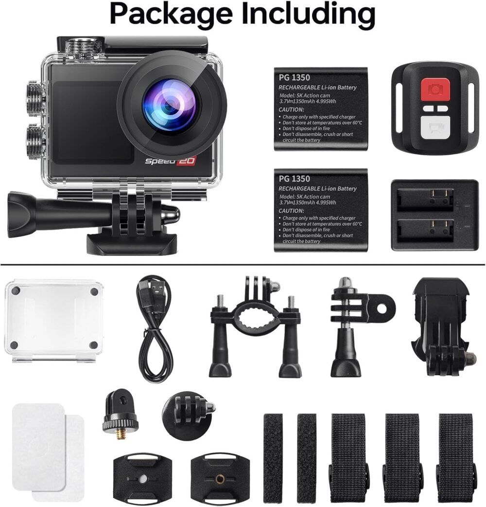 Speed 20 Action Camera 4K 60FPS Underwater Camera, Waterproof Camera Underwater 131FT, with Stabilization Wireless Remote, 5X Zoom, 170° Wide Angle - Image 9