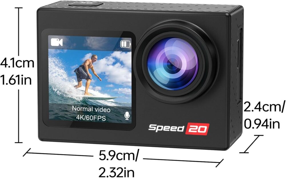 Speed 20 Action Camera 4K 60FPS Underwater Camera, Waterproof Camera Underwater 131FT, with Stabilization Wireless Remote, 5X Zoom, 170° Wide Angle - Image 10