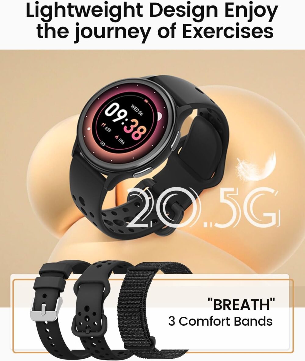 2025 Smart Watches for Women [Call/Answer] Android Phones & iPhone Compatible, Fitness Tracker Watches for Women Activity Trackers and SmartWatch Fitness Watch Heart Rate/Sleep/Sp02, 3 Watch Bands - Image 6