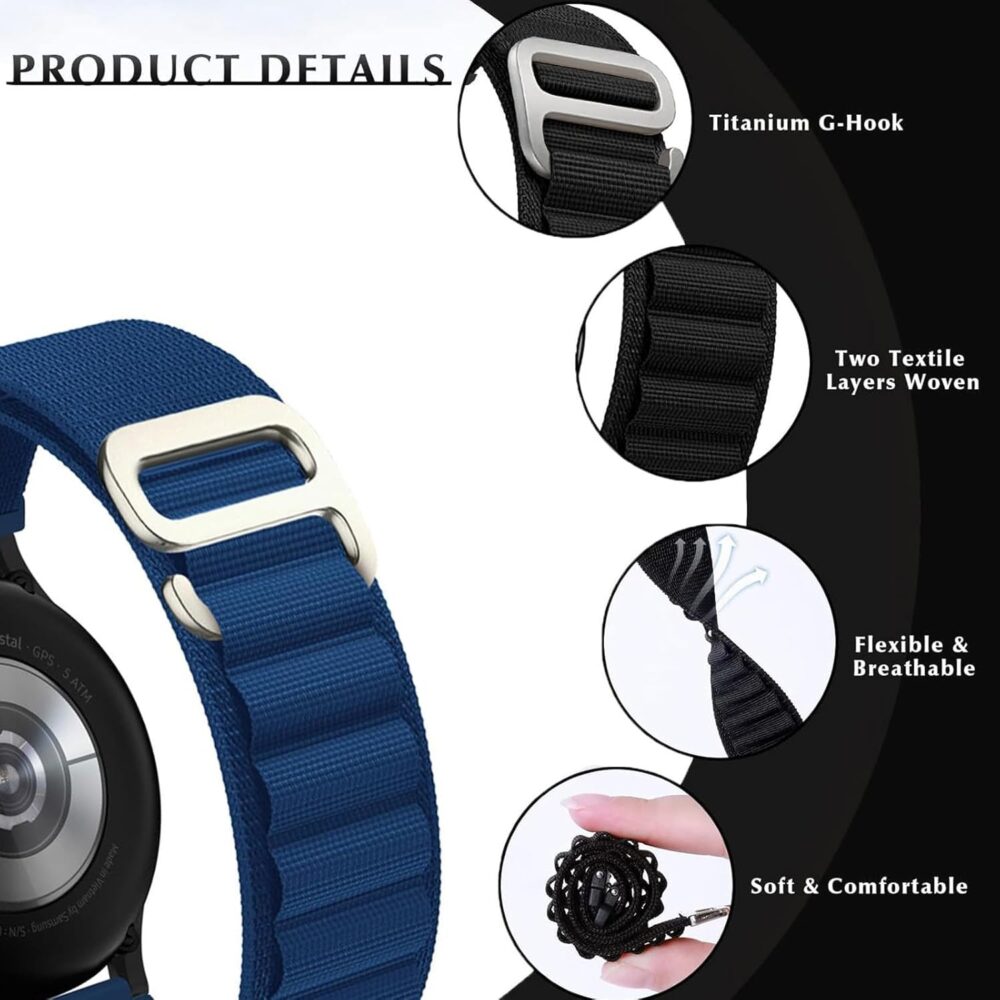 Alpine 8 Pack Watch Band Compatible with Apple Watch Ultra 49mm 46mm 45mm 44mm - Sport Loop, Trail Loop, Ocean Band for Men Women - Breathable for Ultra 2, iWatch Series 10 9 8 7 6 SE 5 4 - Image 3
