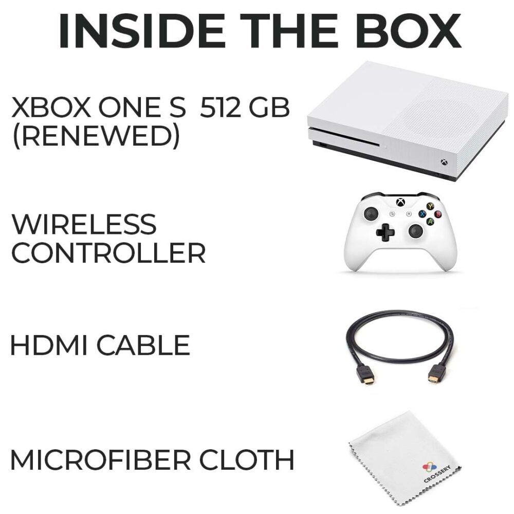 Zeust Xbox One S 512GB Console Bundle - Includes the Xbox One Series S 500 GB Console White, 1 Wireless Controller, HDMI Cable, and Microfiber Cloth - Compact Digital Gaming Console (Renewed) - Image 8