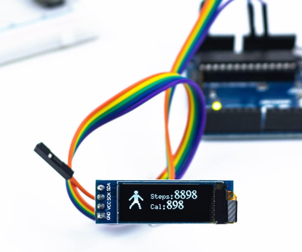 5 Pcs 0.91 Inch I2C OLED Display Module IIC OLED Screen DC 3.3V~5V Compatible with Arduino Raspberry PI (White Display Color) - Image 3