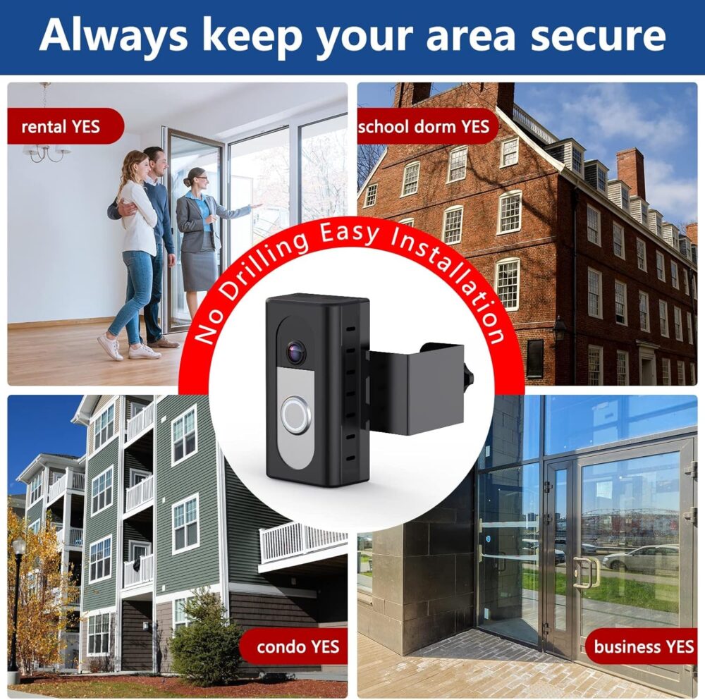 KIMILAR Anti-Theft Video Doorbell Mount Compatible with Ring/Blink Wireless Video Doorbell, Adjustable Mounting Bracket Accessories for Houses, Apartments, Businesses, Not for Security Door - Image 7