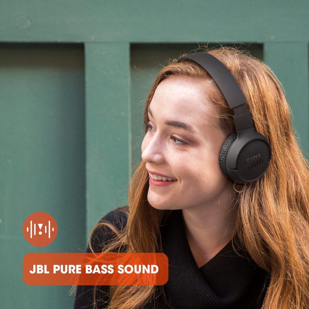 JBL Tune 510BT - Bluetooth headphones with up to 40 hours battery, microphone for call, foldable and comfortable, Android and iOs compatible (White) - Image 8
