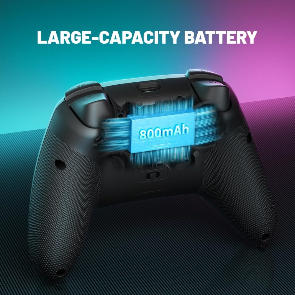 ECHTPower Wireless PC Gaming Controller - Hall Effect Joystick, 2.4G & Wired 1000Hz Polling Rate, 800mAh Battery, Adjustable Turbo/Vibration - for PC/Switch/iOS/Android - Image 5