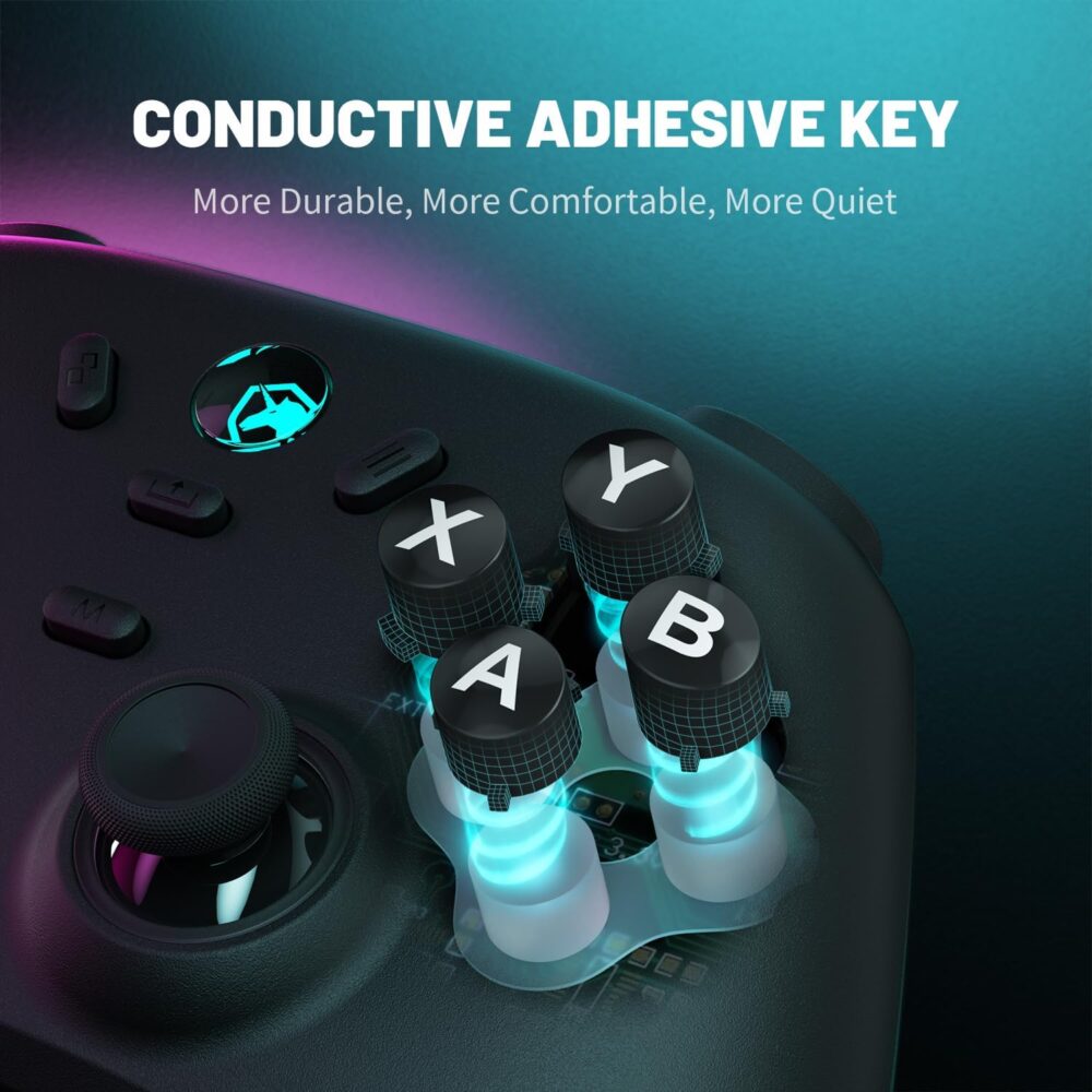 ECHTPower Wireless PC Gaming Controller - Hall Effect Joystick, 2.4G & Wired 1000Hz Polling Rate, 800mAh Battery, Adjustable Turbo/Vibration - for PC/Switch/iOS/Android - Image 9