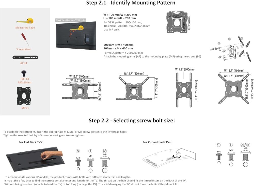 Amazon Basics Full Motion Articulating TV Monitor Wall Mount for 26" to 55" TVs and Flat Panels up to 80 Lbs, Black - Image 9