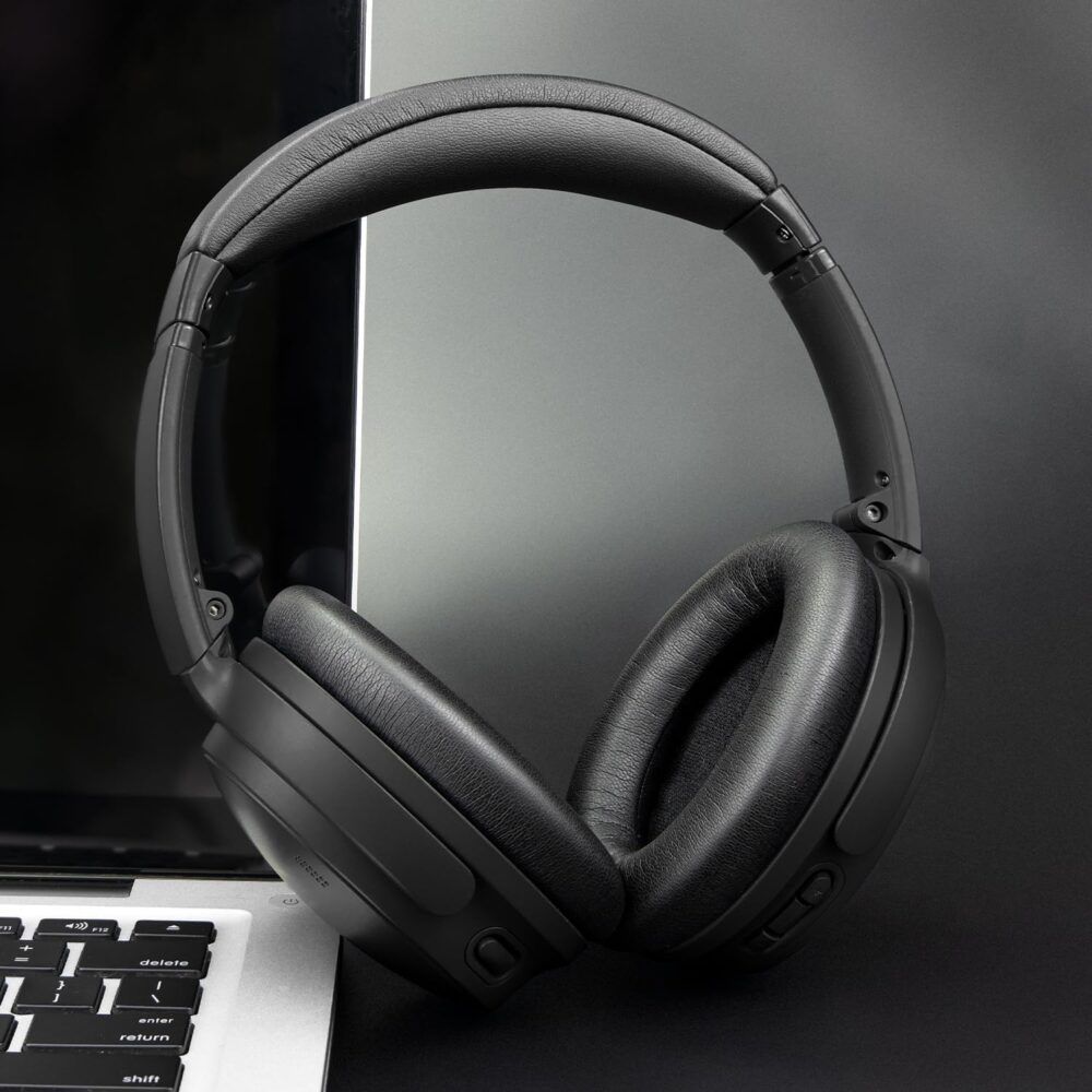SOULWIT Earpads Replacement for Bose QuietComfort 45 (QC45)/QuietComfort SE (QC SE)/New Quiet Comfort Wireless Over-Ear Headphones, Ear Pads Cushions with Softer Protein Leather - Black - Image 4