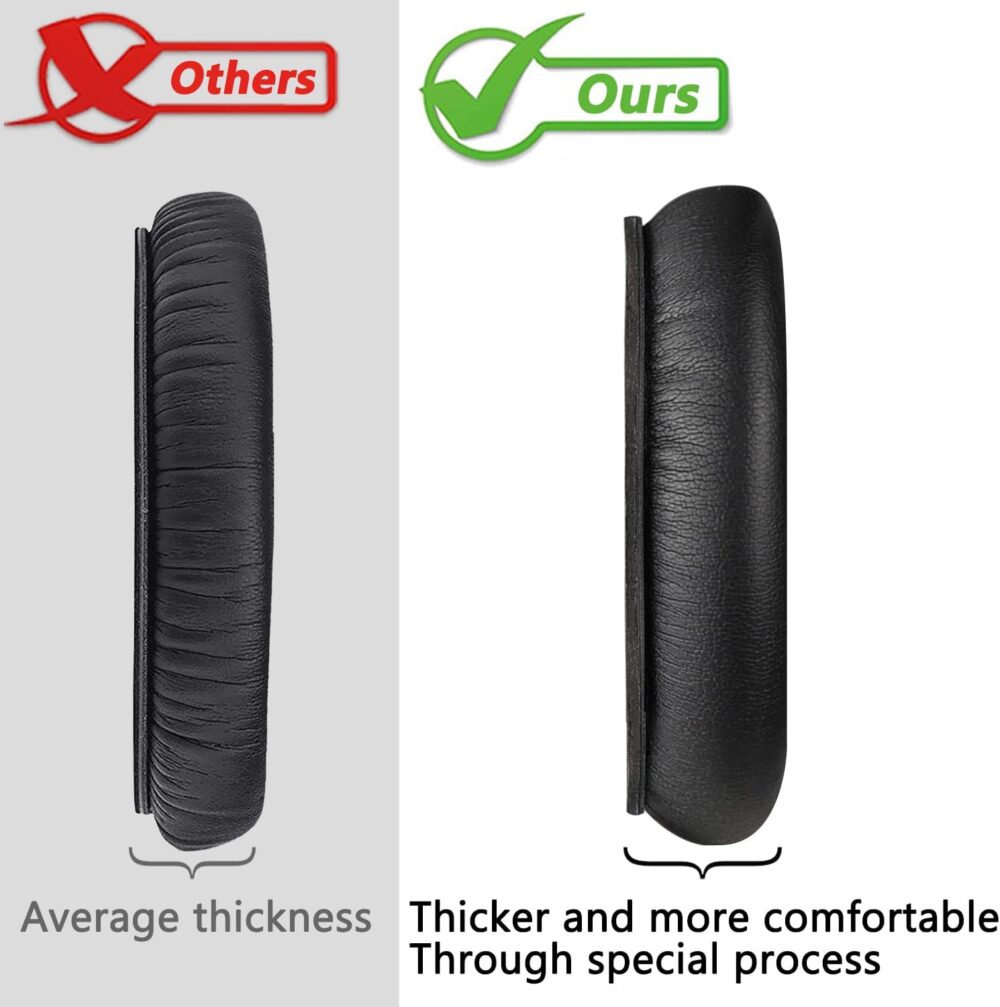 SOULWIT Earpads Replacement for Bose QuietComfort 45 (QC45)/QuietComfort SE (QC SE)/New Quiet Comfort Wireless Over-Ear Headphones, Ear Pads Cushions with Softer Protein Leather - Black - Image 7