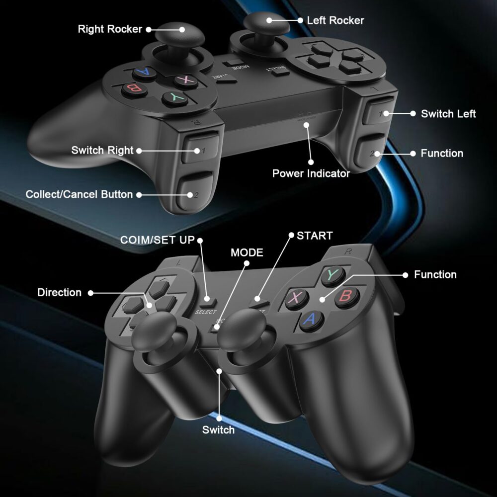 2025 Upgrade Retro Gaming Console, Wireless Retro Game Console Stick with 18 Built-In Emulator, 20000+ Games, Plug and Play Video Games for Tv, 4K HDMI Output with 2 2.4G Wireless Controllers (64GB) - Image 6
