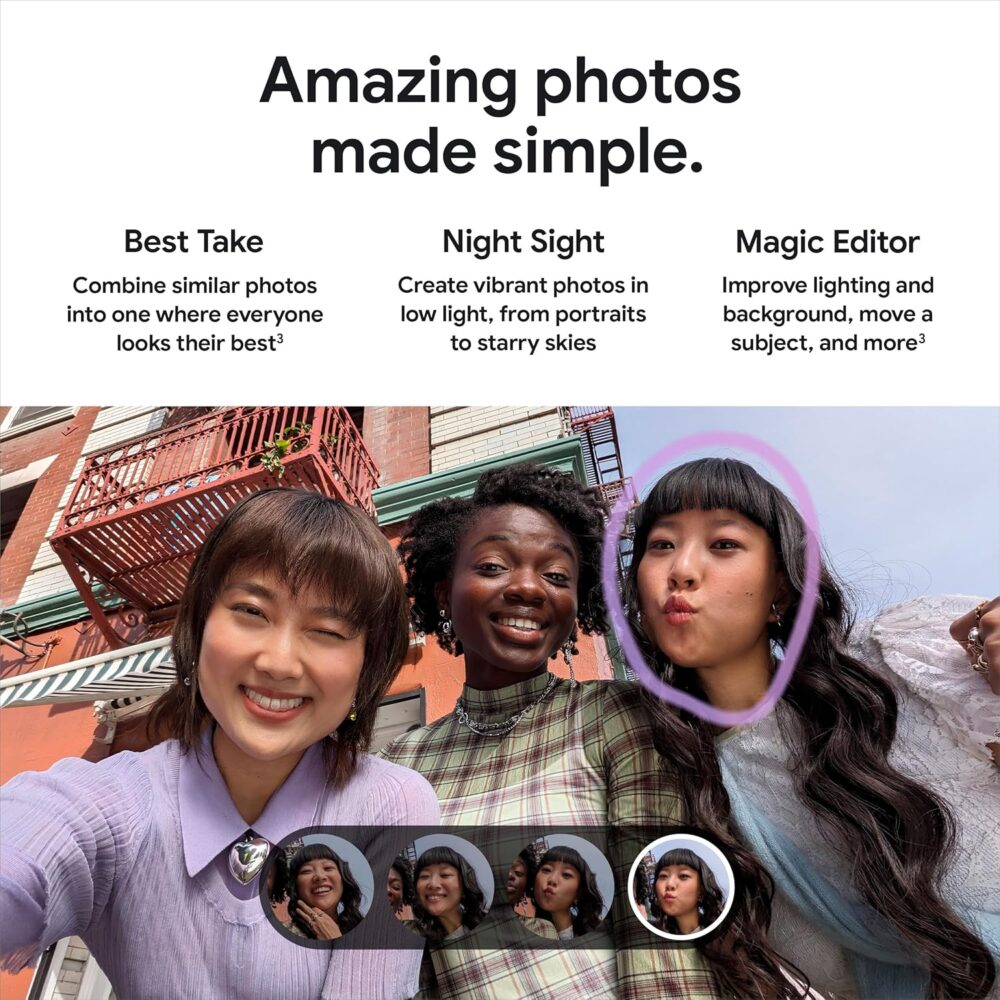 Google Pixel 8a - Unlocked Android Phone with Google AI, Advanced Pixel Camera and 24-Hour Battery - Obsidian - 128 GB - Image 3