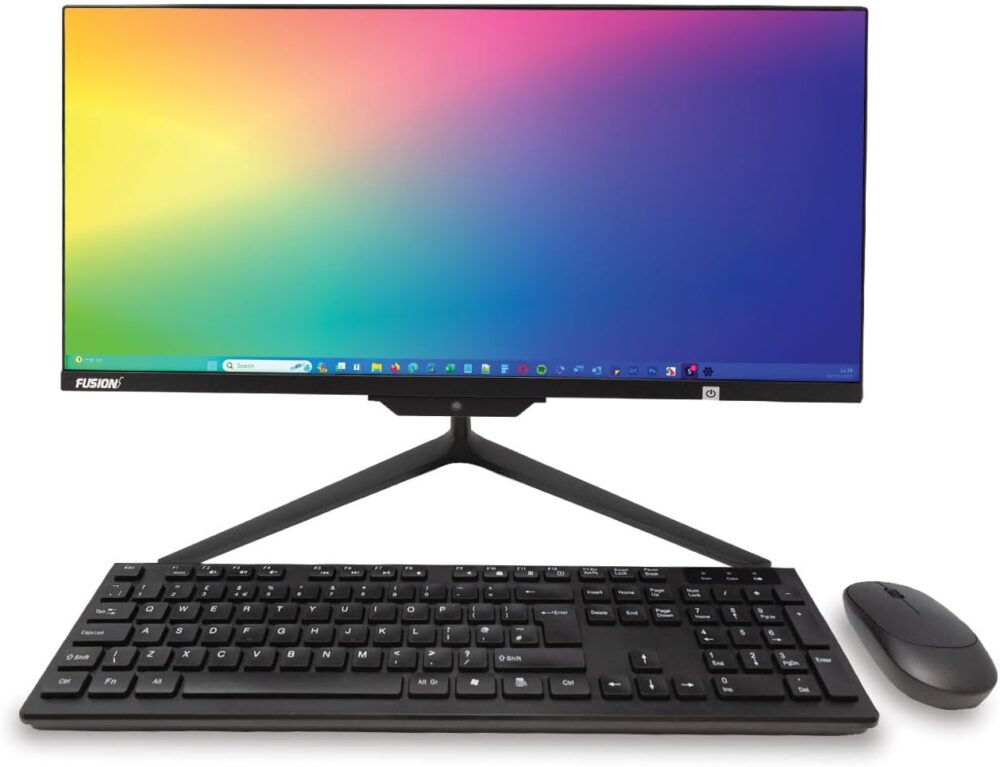 21.5" Full HD All in One PC Desktop Computer - Windows 11 Home - N4120 CPU, 4GB RAM, 128GB SSD, Dual-Band Wi-Fi, Bluetooth, Expandable HDD - AIO PC with Front Camera, Wireless Keyboard & Mouse - Image 3