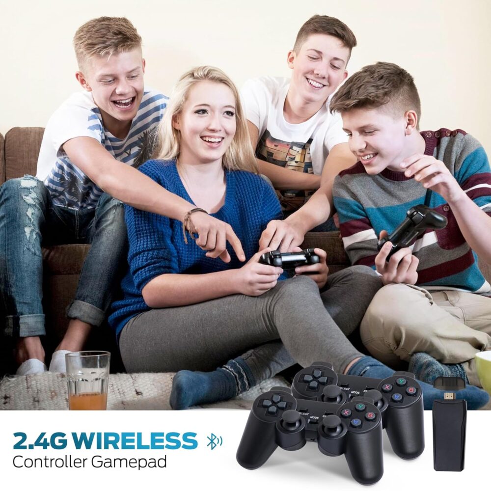 MSCFIT Retro Game Console, Plug & Play TV Gaming Console with 20,000 Built-in Games, 64GB, 4K HDMI Output, 9 Iconic Emulators, 2.4G Wireless Controllers, Dark - Image 7