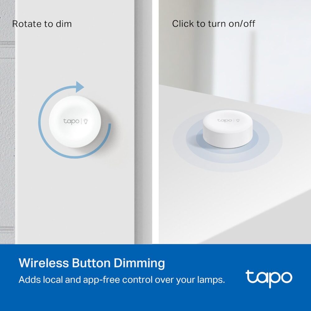 TP-Link Tapo Smart Dimmer Plug KIT, Matter Compatible, Wireless Dimmer Button, Dual Outlets, Max Power 300W, Works w/Apple Home, Alexa & Google Home, ETL Certified, 2.4G Wi-Fi, White (Tapo P135 KIT) - Image 5
