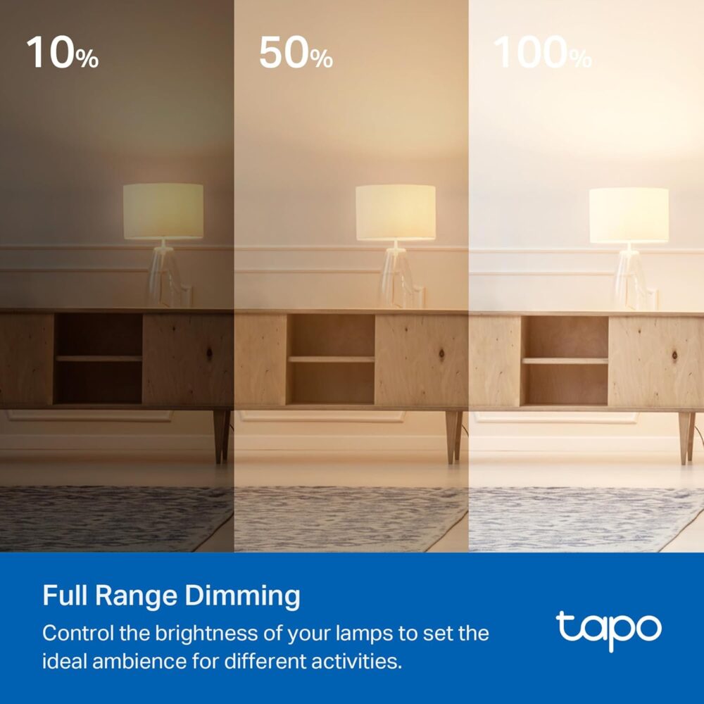 TP-Link Tapo Smart Dimmer Plug KIT, Matter Compatible, Wireless Dimmer Button, Dual Outlets, Max Power 300W, Works w/Apple Home, Alexa & Google Home, ETL Certified, 2.4G Wi-Fi, White (Tapo P135 KIT) - Image 6
