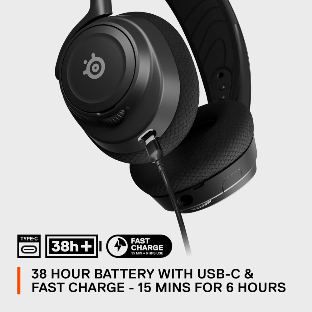 SteelSeries Arctis Nova 7 Wireless Multi-Platform Gaming Headset — Neodymium Magnetic Drivers — 2.4GHz + Mixable Bluetooth — 38Hr USB-C Battery — ClearCast Gen2 AI Mic — PC, PS5, Switch, VR, Mobile - Image 8