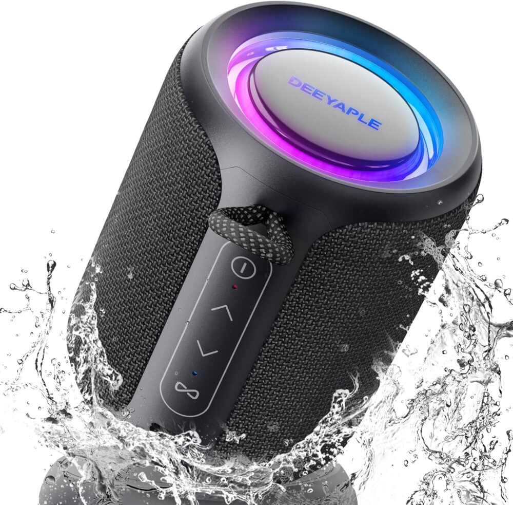 Bluetooth Speaker Wireless,IP67 Waterproof & Dustproof Portable Speaker with Lights,15W Loud Stereo Sound, 2500mAh Battery All Day Playtime, TWS Pairing, BT5.3, Home/Party/Outdoor/Beach (Black) - Image 2