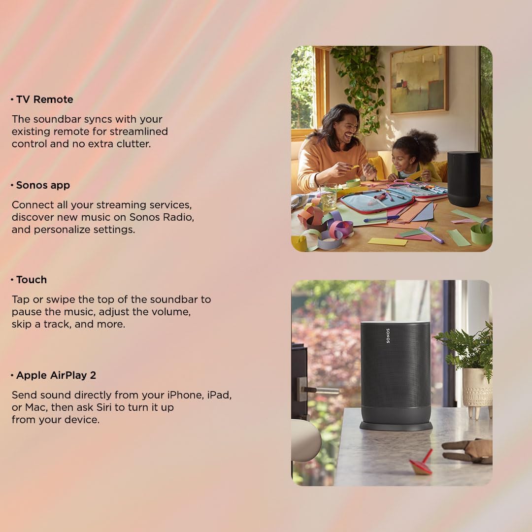 Sonos Move - Battery-powered smart speaker for outdoor and indoor listening, Wi-Fi and Bluetooth with Alexa built-in - Black - Image 4