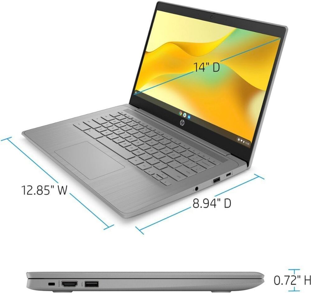 HP 2023 Chromebook Laptop, 14 Inch Display, Intel Celeron N4120 Processor, 4GB RAM, 64GB eMMC, Intel UHD Graphics 600, WiFi, Bluetooth, Chrome OS, Modern Gray - Image 6