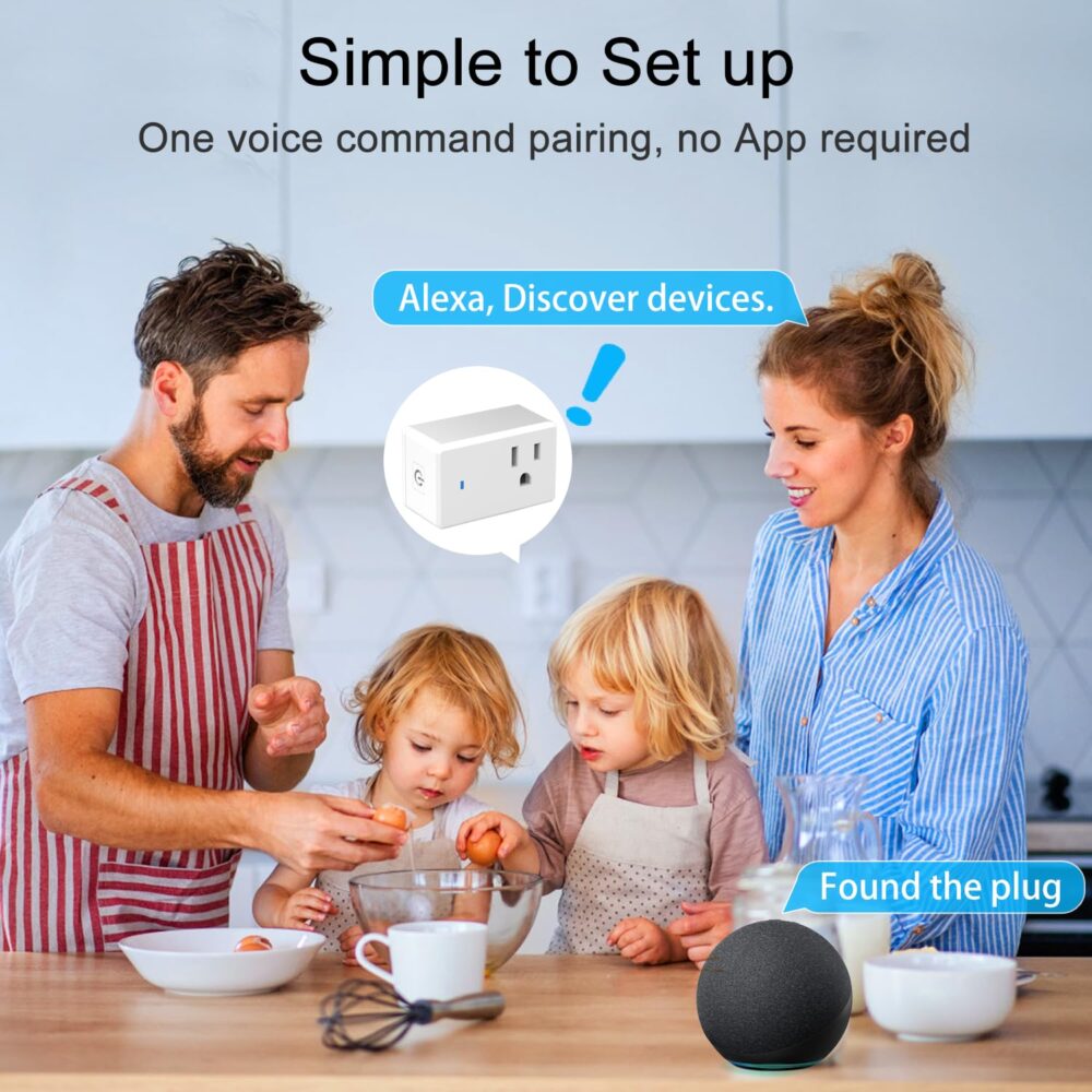 YNF Smart Plug, Simple Setup with One Voice Command, Works with Alexa Only, Voice Control, Remote Control, Timer Function, ETL Listed, Bluetooth Mesh, Alexa Echo Required (4 Pack) - Image 4