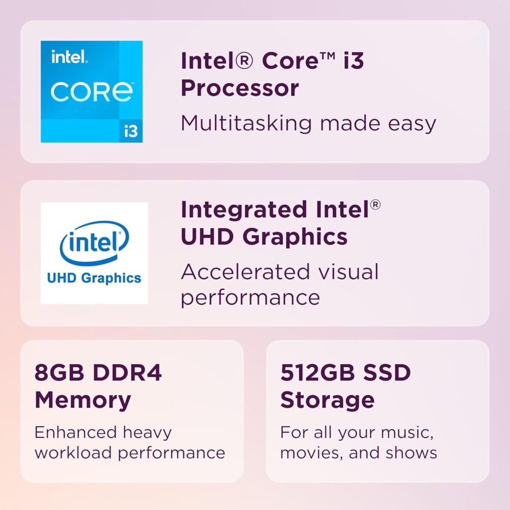 Lenovo IdeaCentre AIO 3i, All-in-One Desktop Computer, Intel Core i3-1215U, 23.8" FHD 250nits, Intel UHD Graphics, 8GB DDR4, 512GB SSD, Wireless Keyboard & Mouse Combo, Windows 11 Home, Black - Image 3